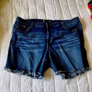 Kut from the Kloth Frayed Hem Blue Jean Shorts